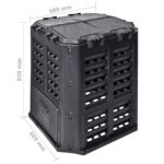 Composteur de jardin Noir 68,9x68,9x83,9 cm 360 L – Image 6