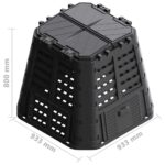 Composteur de jardin Noir 93,3x93,3x80 cm 480 L – Image 9