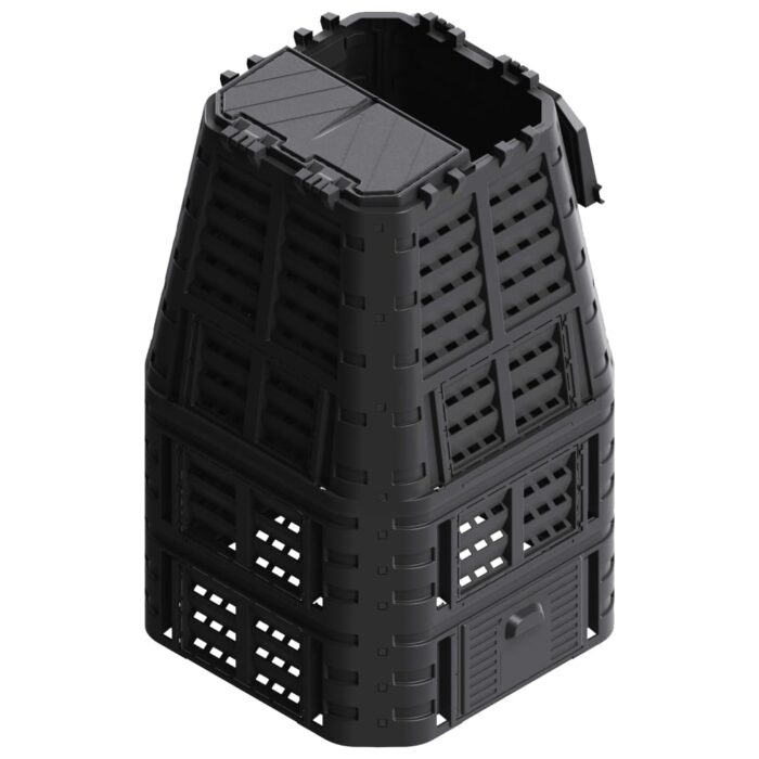Composteur de jardin Noir 93,3x93,3x146 cm 1000 L – Image 2