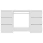 Bureau Blanc 140x50x77 cm Bois d'ingénierie – Image 2