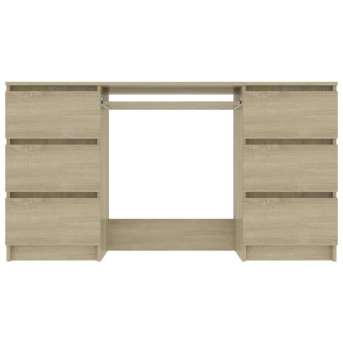 Bureau Chêne sonoma 140x50x77 cm Bois d'ingénierie – Image 2