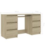 Bureau Chêne sonoma 140x50x77 cm Bois d'ingénierie – Image 4