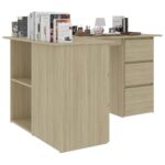 Bureau d'angle Chêne sonoma 145x100x76 cm Bois d'ingénierie – Image 2
