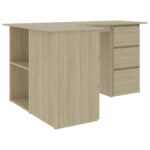 Bureau d'angle Chêne sonoma 145x100x76 cm Bois d'ingénierie – Image 4