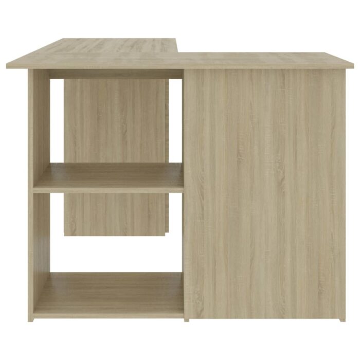 Bureau d'angle Chêne sonoma 145x100x76 cm Bois d'ingénierie – Image 5