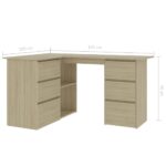 Bureau d'angle Chêne sonoma 145x100x76 cm Bois d'ingénierie – Image 6