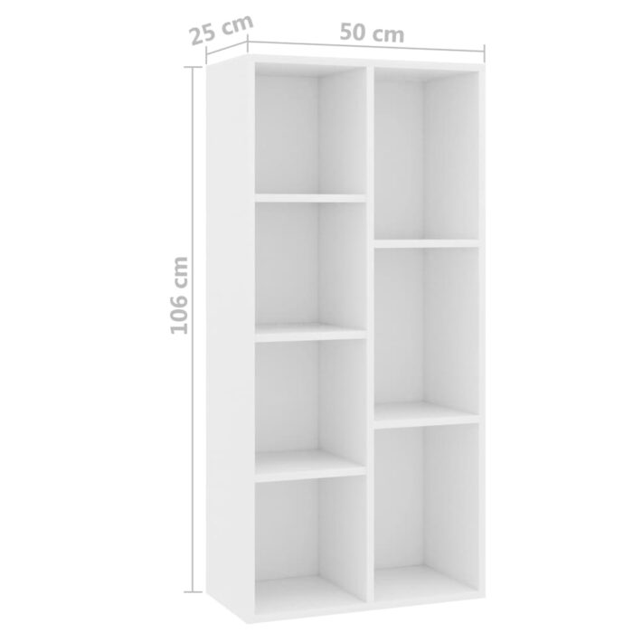 Bibliothèque Blanc 50x25x106 cm Bois d'ingénierie – Image 4