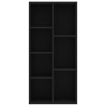 Bibliothèque Noir 50x25x106 cm Bois d'ingénierie – Image 2
