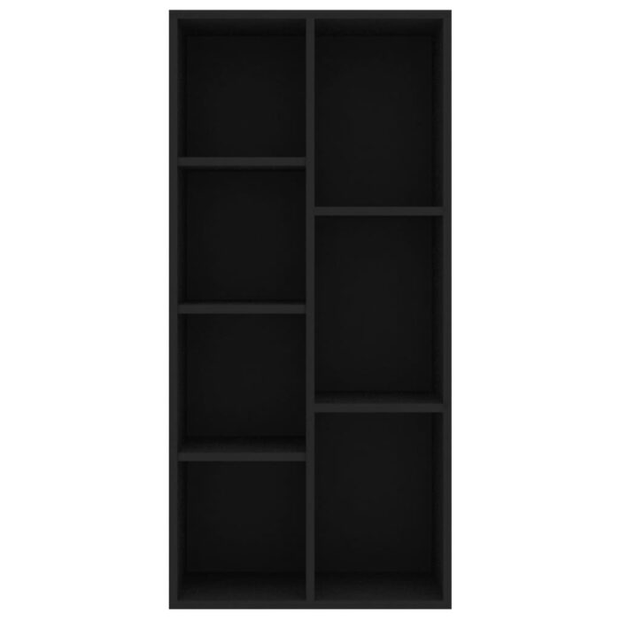 Bibliothèque Noir 50x25x106 cm Bois d'ingénierie – Image 2