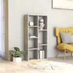 Bibliothèque Gris béton 50x25x106 cm Bois d’ingénierie