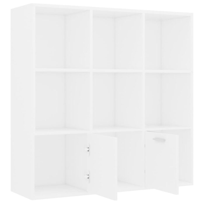 Bibliothèque Blanc 98x30x98 cm Bois d’ingénierie – Image 4