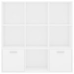 Bibliothèque Blanc 98x30x98 cm Bois d’ingénierie – Image 5