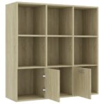 Bibliothèque Chêne sonoma 98x30x98 cm Bois d’ingénierie – Image 4