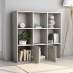 Bibliothèque Gris béton 98x30x98 cm Bois d’ingénierie – Image 2