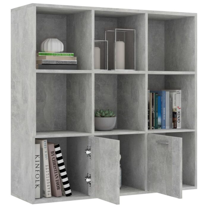 Bibliothèque Gris béton 98x30x98 cm Bois d’ingénierie – Image 3