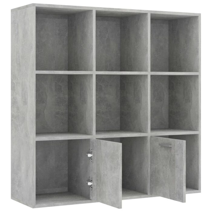 Bibliothèque Gris béton 98x30x98 cm Bois d’ingénierie – Image 4