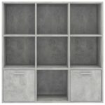 Bibliothèque Gris béton 98x30x98 cm Bois d’ingénierie – Image 5