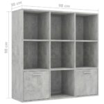 Bibliothèque Gris béton 98x30x98 cm Bois d’ingénierie – Image 7