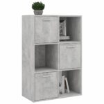 Armoire de rangement Gris béton 60x29,5x90 cm Bois d'ingénierie – Image 2