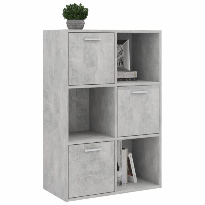 Armoire de rangement Gris béton 60x29,5x90 cm Bois d'ingénierie – Image 2