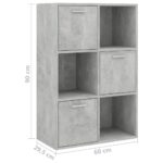 Armoire de rangement Gris béton 60x29,5x90 cm Bois d'ingénierie – Image 7