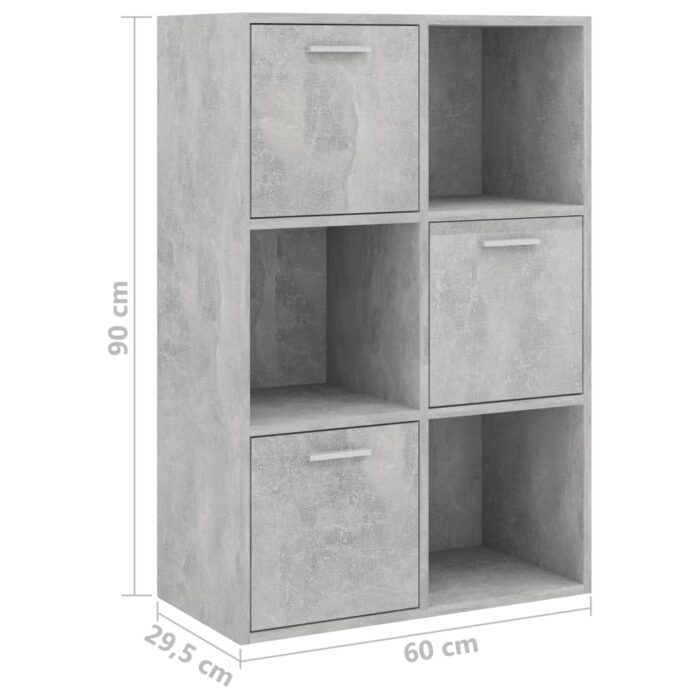 Armoire de rangement Gris béton 60x29,5x90 cm Bois d'ingénierie – Image 7