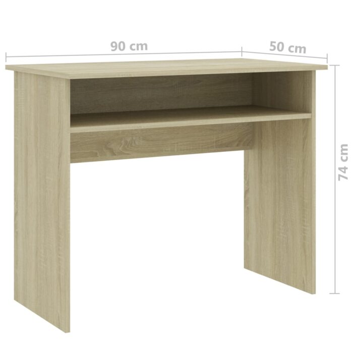 Bureau Chêne sonoma 90x50x74 cm Bois d'ingénierie – Image 4