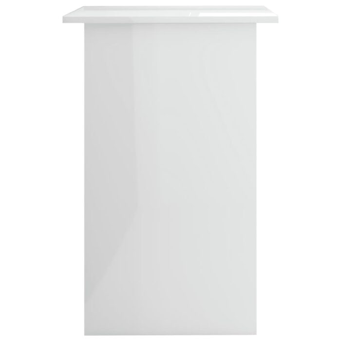 Bureau Blanc brillant 90x50x74 cm Bois d'ingénierie – Image 3