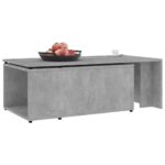 Table basse gris béton 150x50x35 cm bois d'ingénierie – Image 2