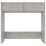 Bureau Gris béton 80x40x75 cm Bois d’ingénierie – Image 2