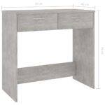 Bureau Gris béton 80x40x75 cm Bois d’ingénierie – Image 4
