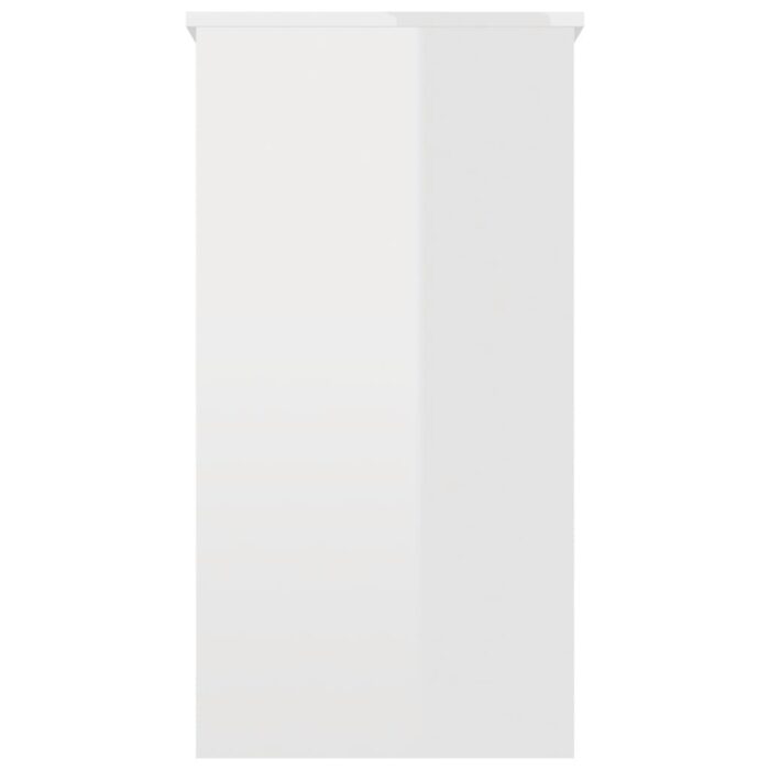 Bureau Blanc brillant 80x40x75 cm Aggloméré – Image 3