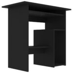 Bureau Noir 80x45x74 cm Bois d’ingénierie – Image 2