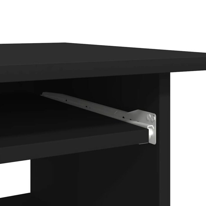 Bureau Noir 80x45x74 cm Bois d’ingénierie – Image 6