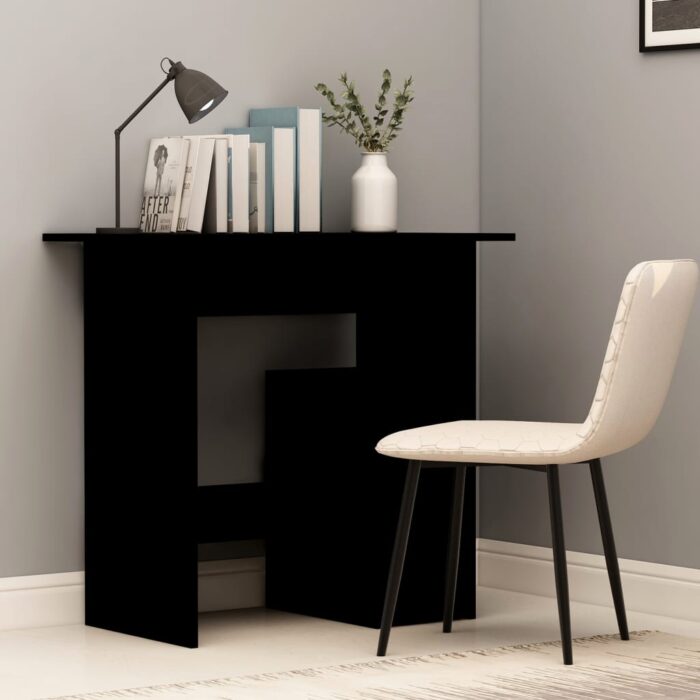 Bureau Noir 80x45x74 cm Bois d’ingénierie – Image 1
