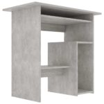 Bureau Gris béton 80x45x74 cm Bois d’ingénierie – Image 2