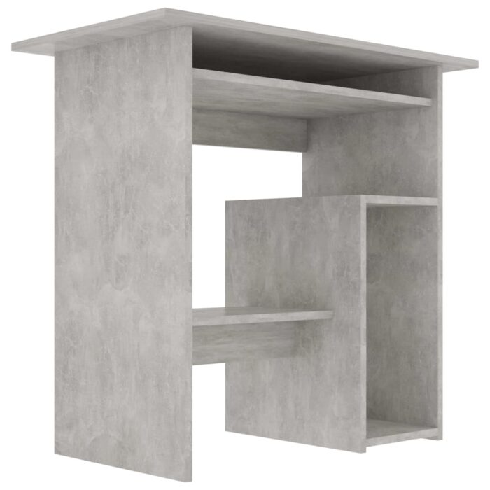 Bureau Gris béton 80x45x74 cm Bois d’ingénierie – Image 2