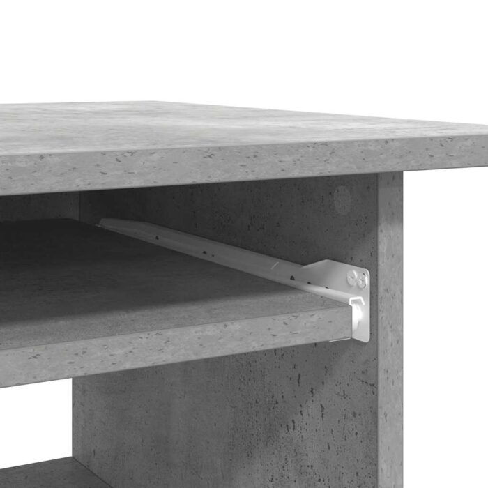 Bureau Gris béton 80x45x74 cm Bois d’ingénierie – Image 6