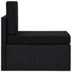 Canapé central sectionnel Résine tressée Noir – Image 2