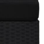 Canapé central sectionnel Résine tressée Noir – Image 5