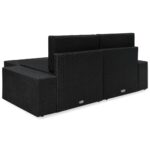 Salon de jardin 3 pcs Résine tressée Noir – Image 3