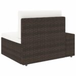 Salon de jardin 3 pcs Résine tressée Marron – Image 10