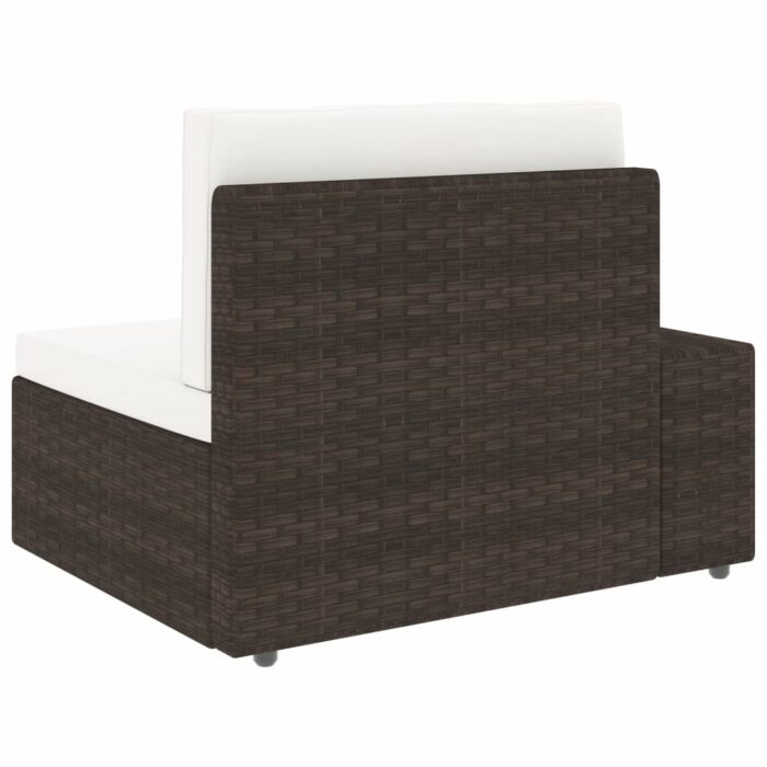 Salon de jardin 3 pcs Résine tressée Marron – Image 10