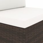Salon de jardin 3 pcs Résine tressée Marron – Image 11