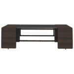 Salon de jardin 3 pcs Résine tressée Marron – Image 12