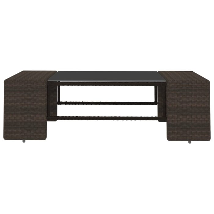 Salon de jardin 3 pcs Résine tressée Marron – Image 12