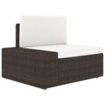 Salon de jardin 3 pcs Résine tressée Marron – Image 8