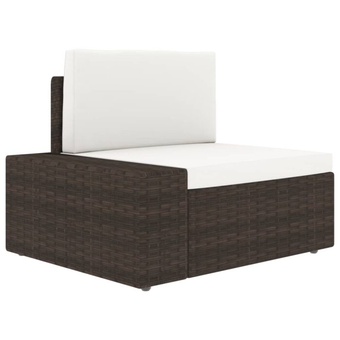 Salon de jardin 3 pcs Résine tressée Marron – Image 8