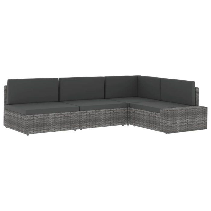Canapé central sectionnel Résine tressée Gris – Image 10