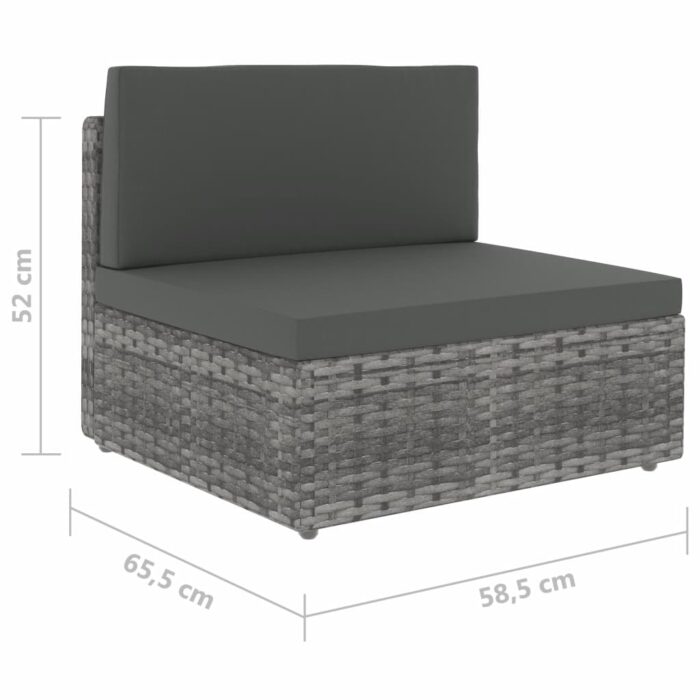 Salon de jardin 2 pcs Résine tressée Gris – Image 10